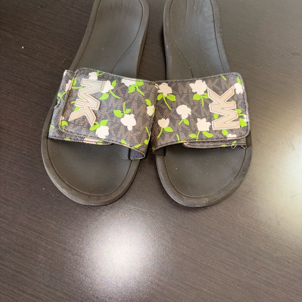 Michael Kors Black Floral Slides